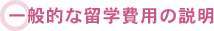 一般的な留学費用の説明